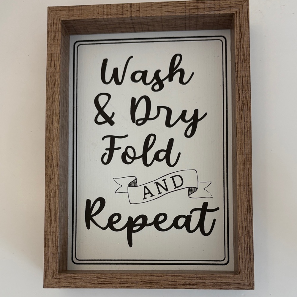 Rustic Brown and White Laundry Room Sign